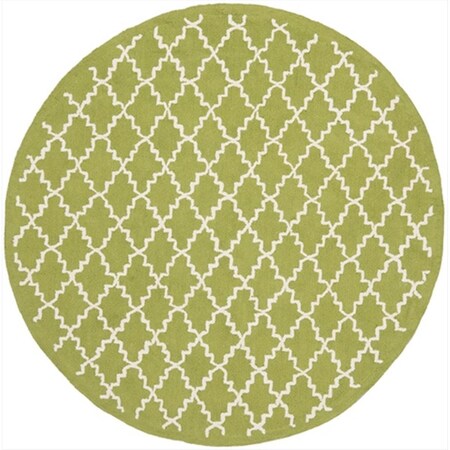 Safavieh 6 x 6 ft. Round Contemporary Newport Olive and Ivory Hand Hooked Rug NPT211A-6R